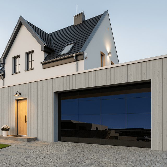 Бесплановая стеклянная современная жилая автоматическая дверь гаража секции